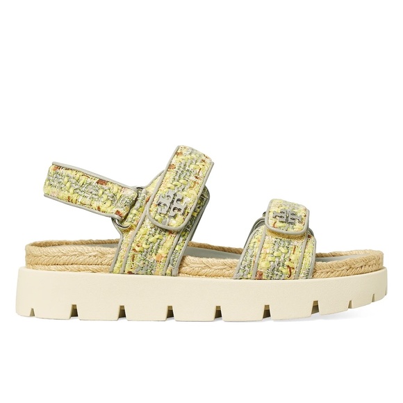 NIB Tory Burch KIRA Sport Chunky Platform Sandals gray yellow - Picture 4 of 4